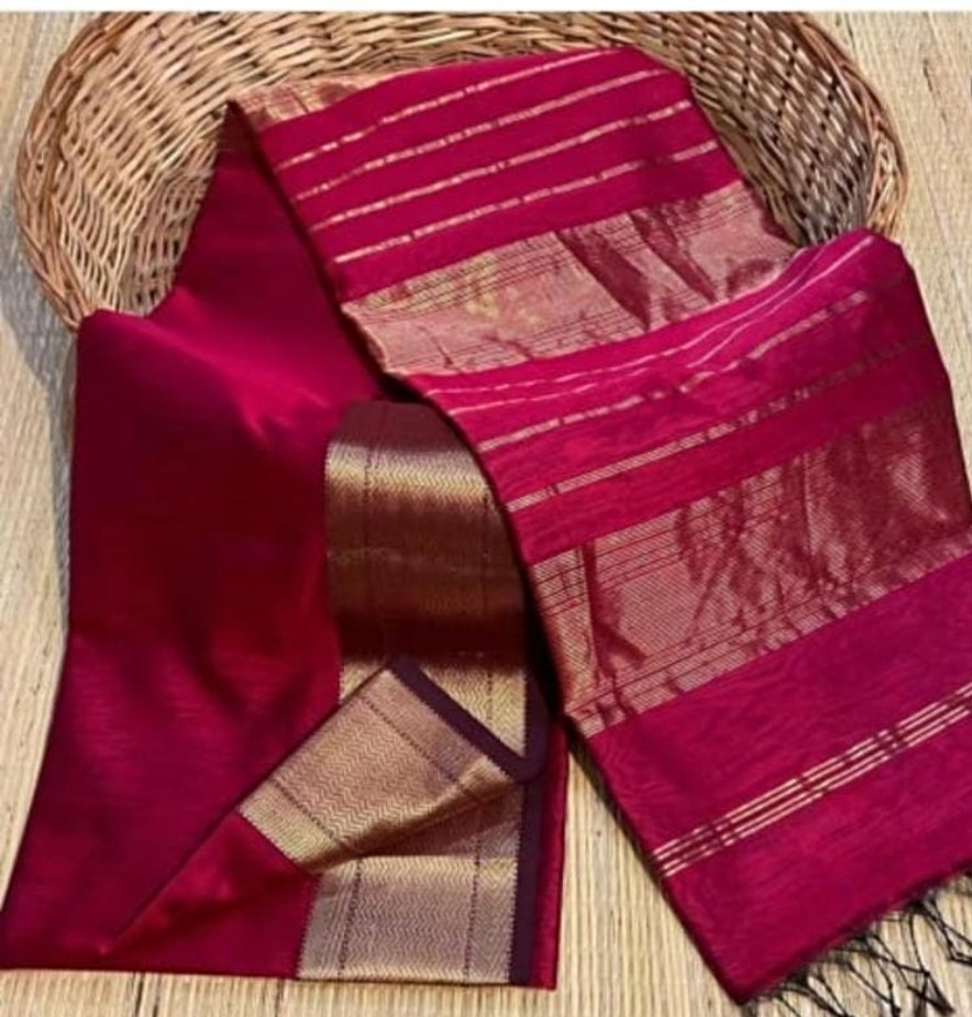 Semi Silk Maheshwari Saree – Elegance with Tradition - Image 5