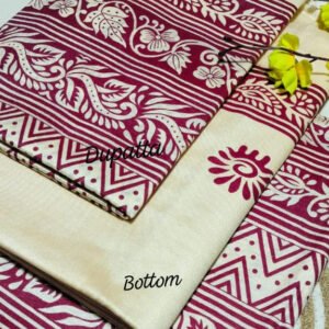 New Latest Collection – Dupion Slub Flower Print Suit Set - Image 5