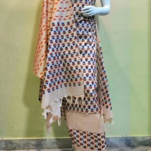 New Latest Collection – Dupion Slub Flower Print Suit Set - Image 4