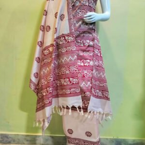 New Latest Collection – Dupion Slub Flower Print Suit Set - Image 2