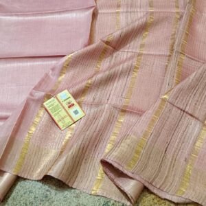Tussar by Staple body with Geicha Weveing pallu Beautiful jari border soft silk saree - Image 11