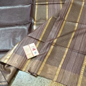 Tussar by Staple body with Geicha Weveing pallu Beautiful jari border soft silk saree - Image 10