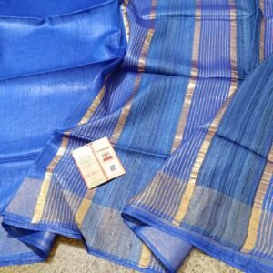 Tussar by Staple body with Geicha Weveing pallu Beautiful jari border soft silk saree - Image 13