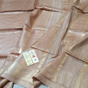 Tussar by Staple body with Geicha Weveing pallu Beautiful jari border soft silk saree - Image 8