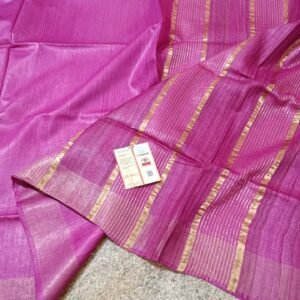 Tussar by Staple body with Geicha Weveing pallu Beautiful jari border soft silk saree - Image 7