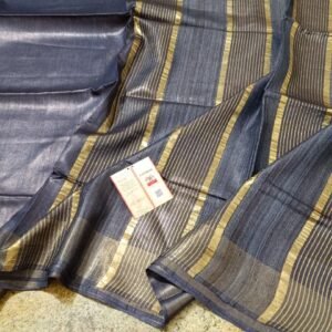 Tussar by Staple body with Geicha Weveing pallu Beautiful jari border soft silk saree - Image 2