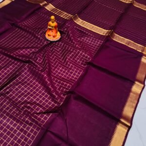 Premium Kota Satpal silk saree with golden zari check - Image 6