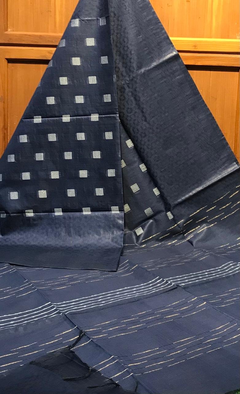 Bhagalpuri premium Katan silk saree with self weaving design - Image 4