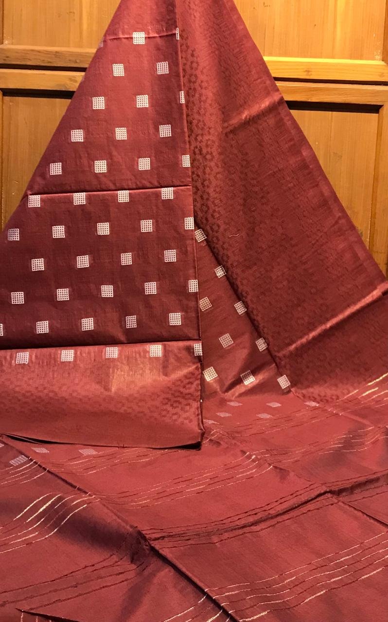 Bhagalpuri premium Katan silk saree with self weaving design - Image 3