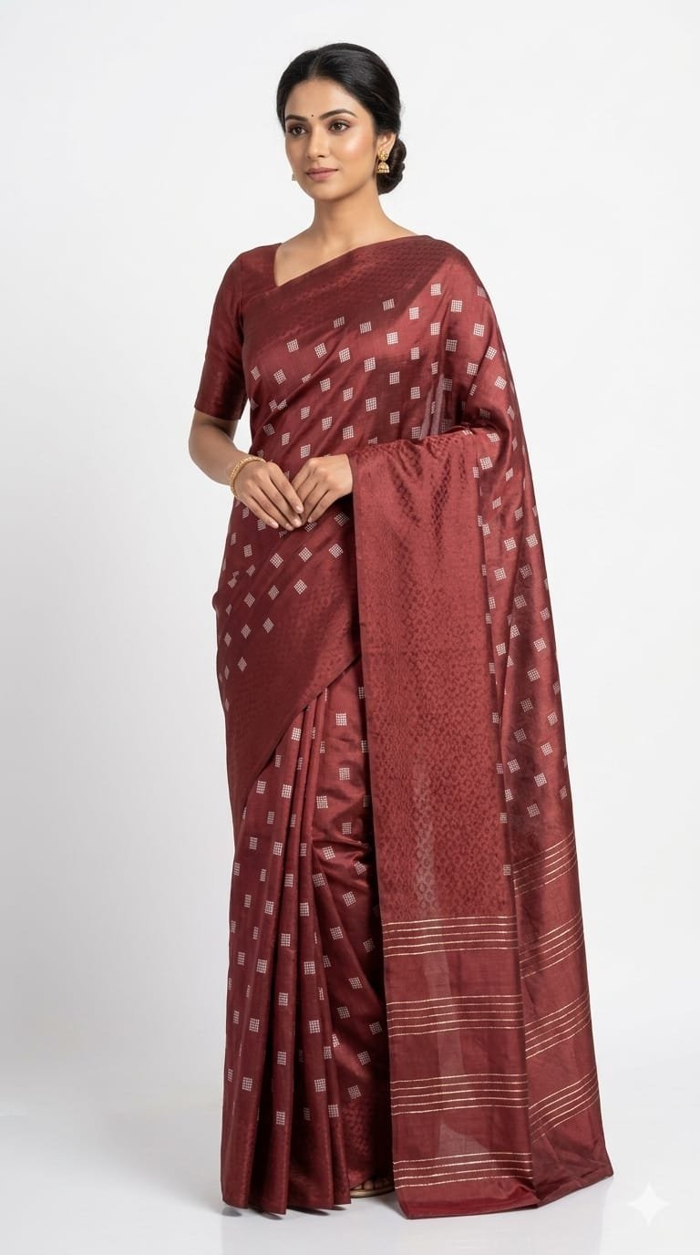 Bhagalpuri premium Katan silk saree with self weaving design - Image 1