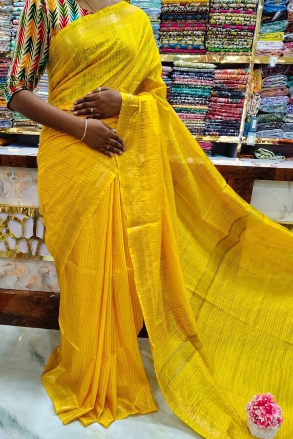 Bhagalpuri Mangalgiri saree with mini check design