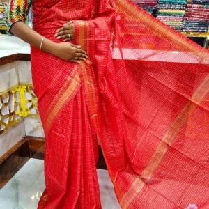 Bhagalpuri Mangalgiri saree with mini check design - Image 5