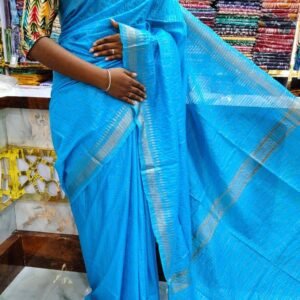 Bhagalpuri Mangalgiri saree with mini check design - Image 7