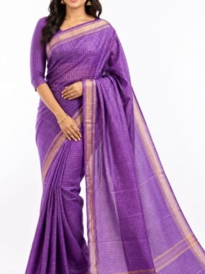 Bhagalpuri Mangalgiri saree with mini check design