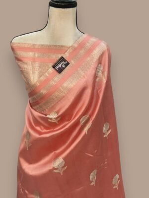 Semi mango silk Banarasi zari buti